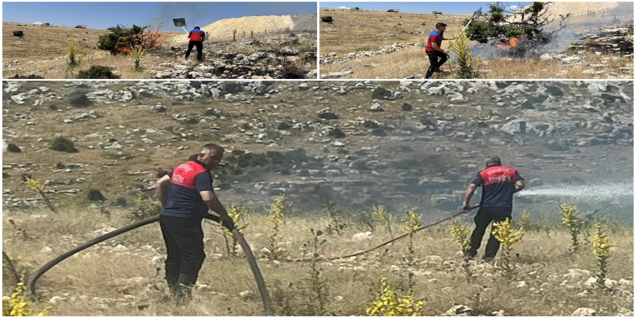 Adıyaman Besni'de dağlık alanda yangın çıktı