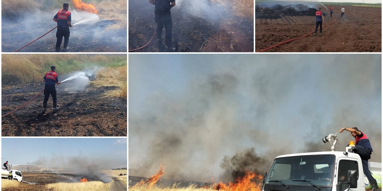 Adıyaman Besni ilçesinde ekin ve saman yangınları kontrol altına alındı