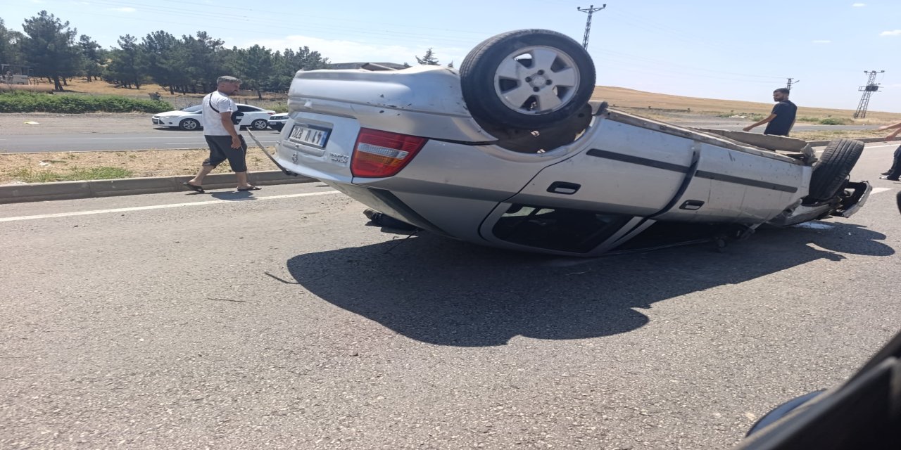 Çınar'da otomobil takla attı, 1 yaralı