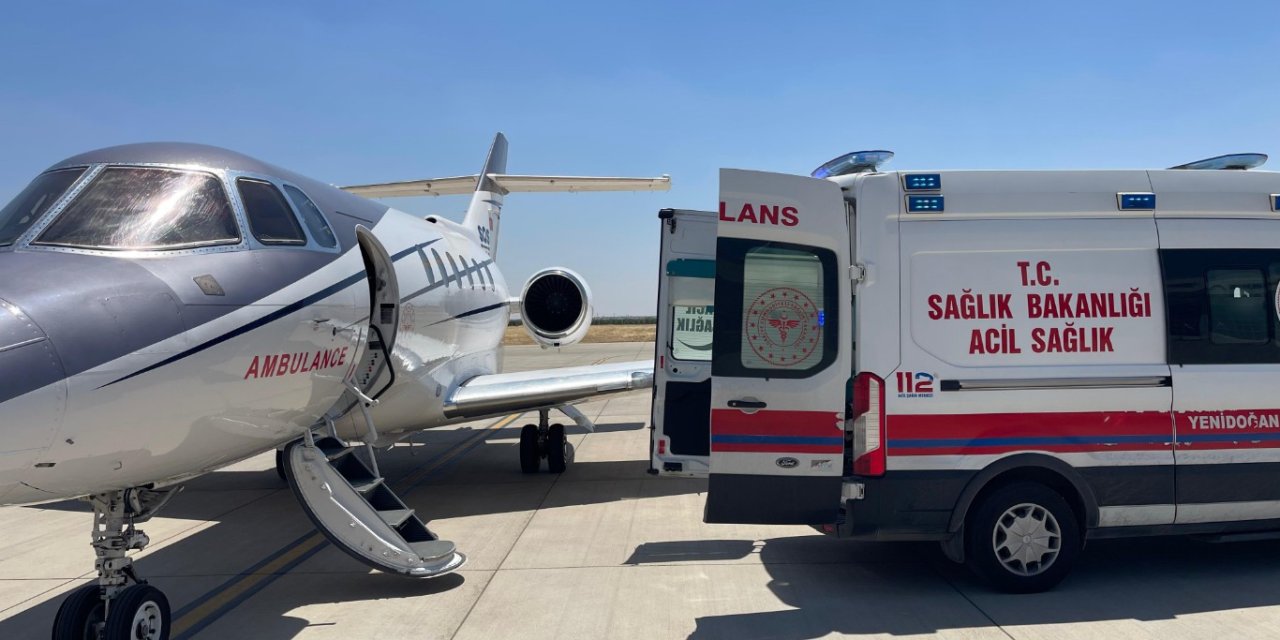 Mardin’de ambulans uçak 14 günlük Avşin Ajda bebek için havalandı