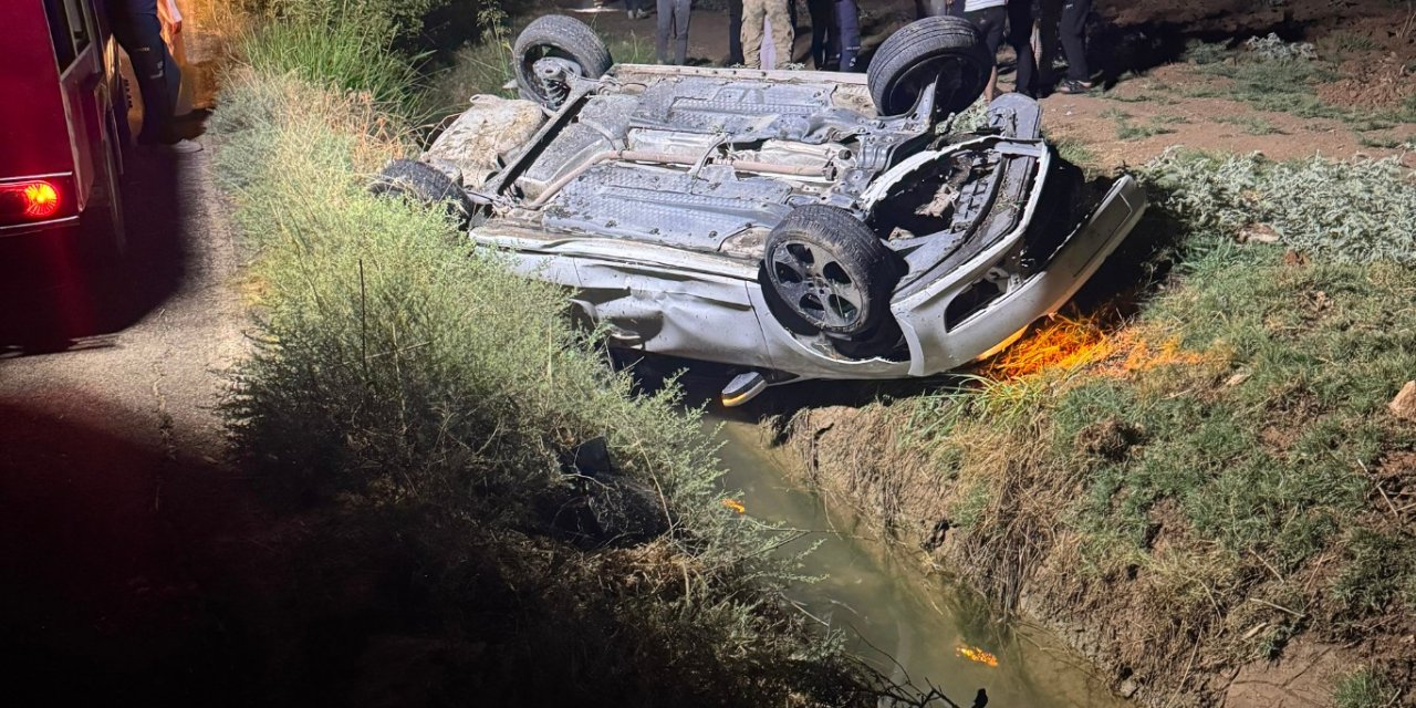Mardin Nusaybin’de kontrolden çıkan otomobil takla attı: 3 yaralı