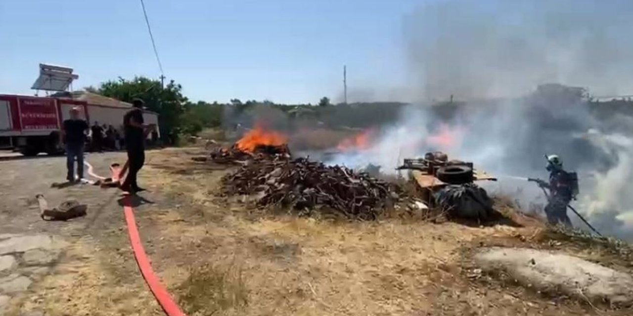 Malatya'da ot ve odunluk yangını