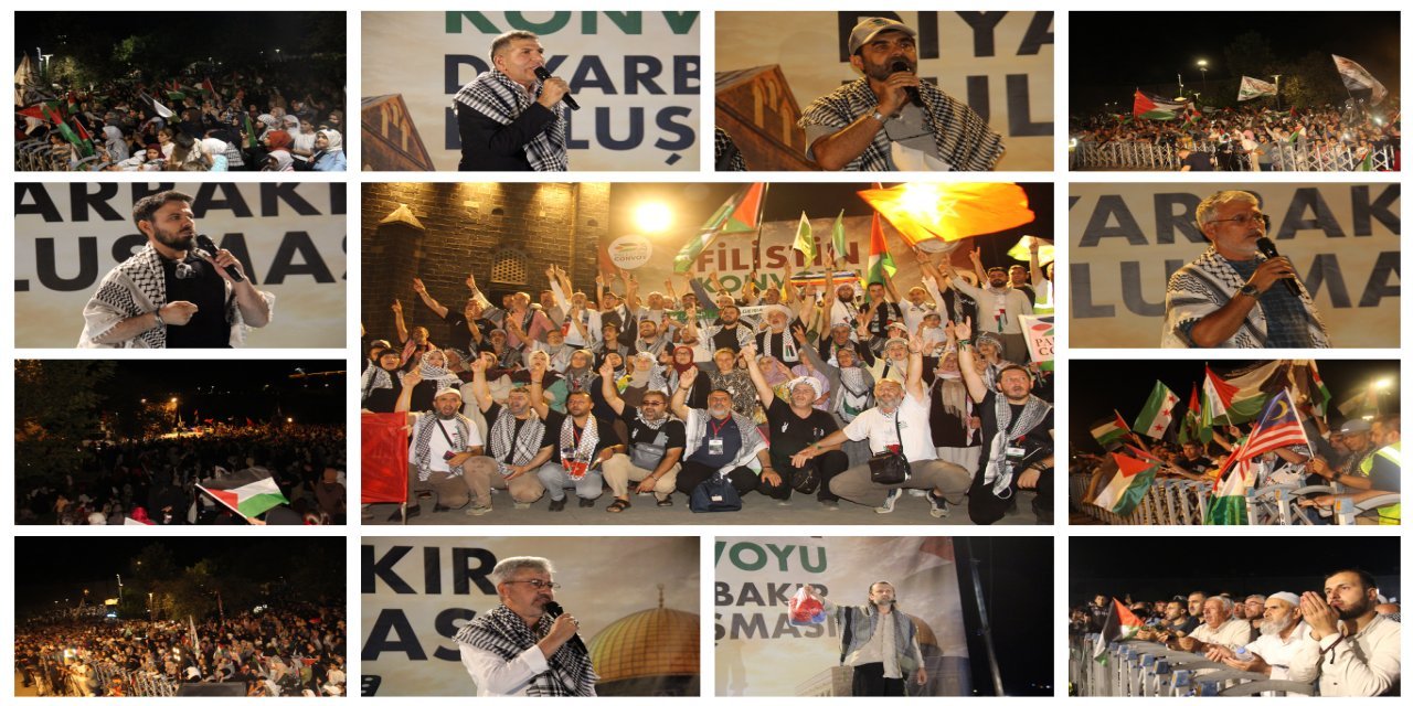 Di şeva evê de rawestgeha karwana Filîstînê bû Amed