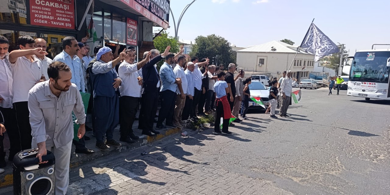 Filistin Konvoyu Çınar'da yoğun katılım ile karşılandı