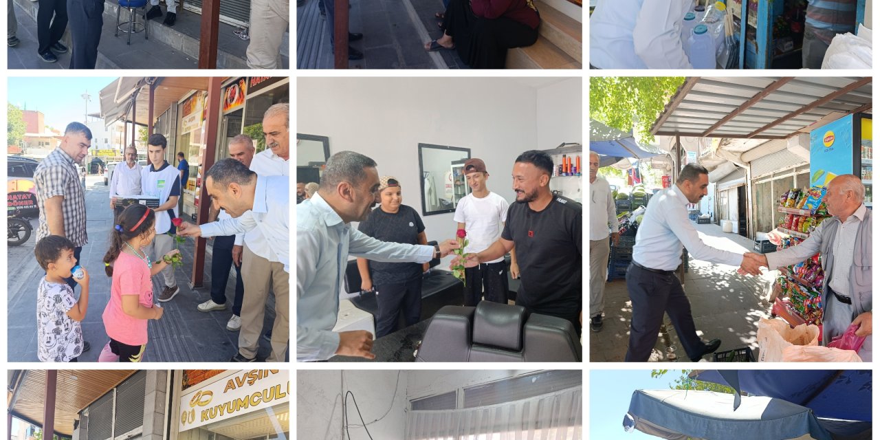 HÜDA PAR Çınar İlçe Başkanlığı Mevlid Kandili münasebeti ile gül ve lokum dağıttı
