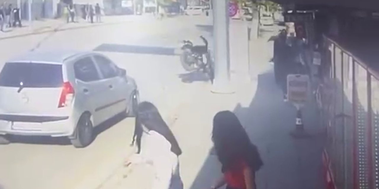 Malatya'da trafik kazası güvenlik kamerasında