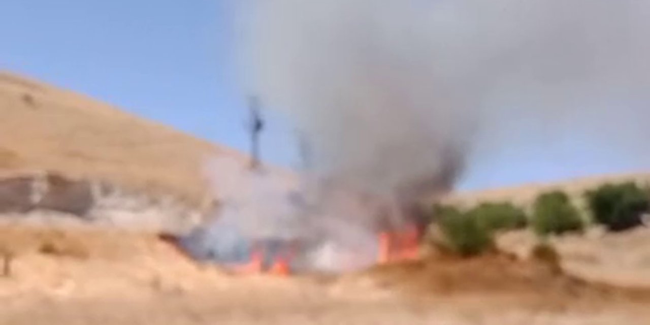 Malatya'da elektrik trafosundan sıçrayan kıvılcımlar yangına neden oldu