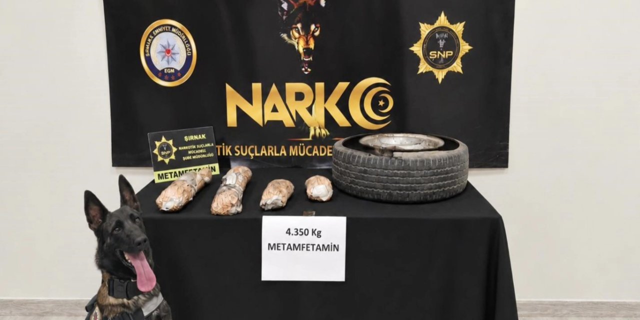Şırnak’ta araba lastiğine gizlenmiş 4 kilogram uyuşturucu madde ele geçirildi