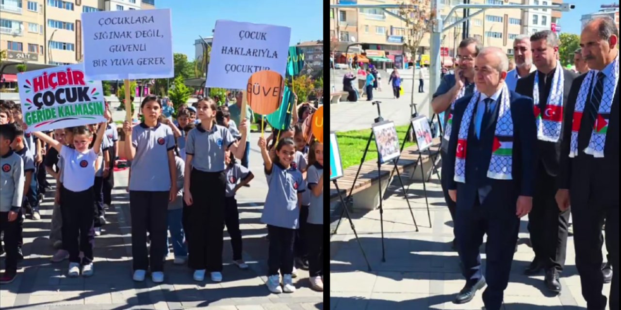 Elazığ'da Gazzeli çocuklar için uçurtmalar gökyüzüne bırakıldı