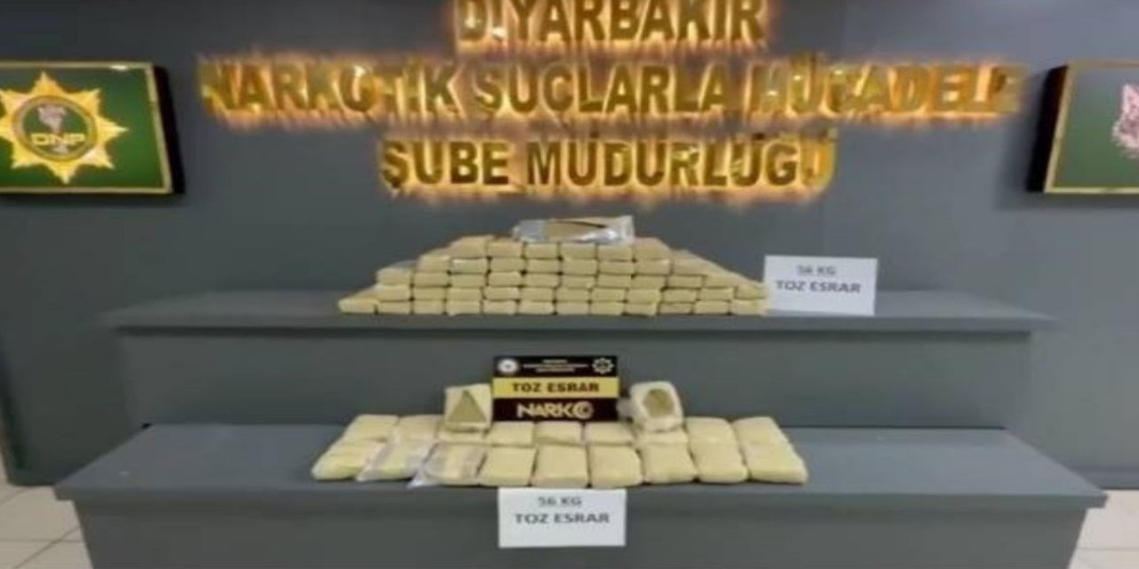 Li Dîyarbekirê 56 kîlo esrara toz hat bidestxistin: 2 şikdar jî hatin binçavkirin