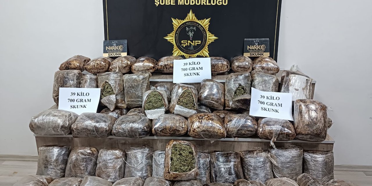 Şanlıurfa'da yolcu otobüsünde 39 kilo gram uyuşturucu ele geçirildi