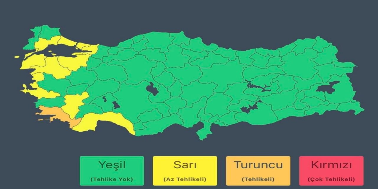 Meteorolojiden 11 il için sarı ve turuncu kodlu uyarı