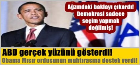 Obama Mısır ordusunun muhtırasına destek verdi!