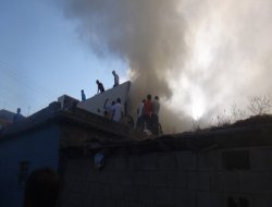 Evde çıkan yangın korkuttu