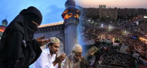 Rabiatu'l-Adeviye meydanında Kur'an okunuyor