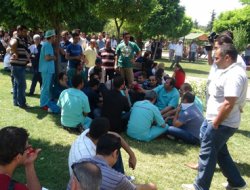 Hastane çalışanları grev yaptı