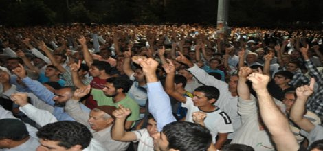 Batman'da binler Mısır'daki vahşete lanet yağdırdı