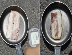 Asfaltta 10 dakikada et pişti!