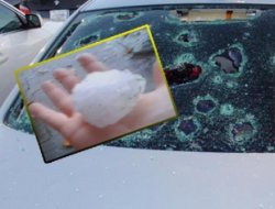 Alman otomobil devini dolu vurdu!