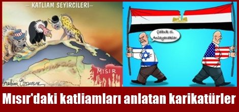 Mısır'daki katliamları anlatan karikatürler