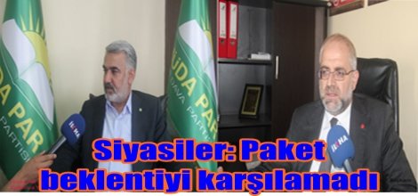 Siyasiler: Paket beklentiyi karşılamadı