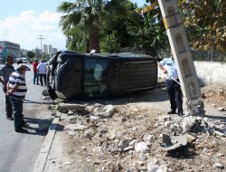 Takla atan araçtan burnu dahi kanamadan çıktı