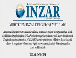Sevgili İnzar Okuyucuları!