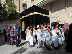 Gazzeli çocuklar haccı öğreniyor