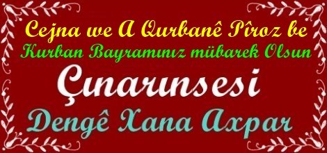Çınarınsesi Olarak Kurban Bayramınızı Tebrik Ediyoruz