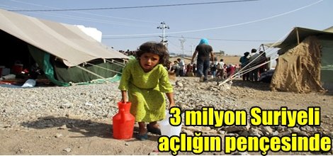 3 milyon Suriyeli açlığın pençesinde