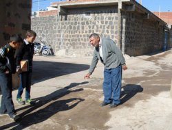 Şehre inen domuz mahalle sakinine saldırdı