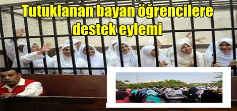 Tutuklanan bayan öğrencilere destek eylemi