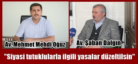 "Siyasi tutuklularla ilgili yasalar düzeltilsin"