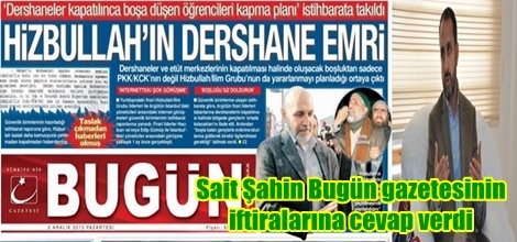 Şahin: Hizbullah HÜDA PAR'a Talimat Vermedi