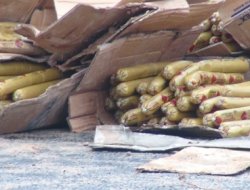 Cizre'de dinamit yüklü TIR devrildi