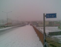 Çınar'da Kar Yağışı Başladı