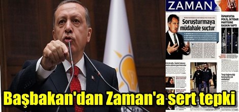 Başbakan'dan Zaman'a sert tepki