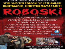 Mustazaflar Cemiyeti Roboski katliamını kınayacak