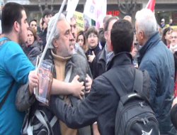 Göstericilerden İLKHA muhabirine müdahale