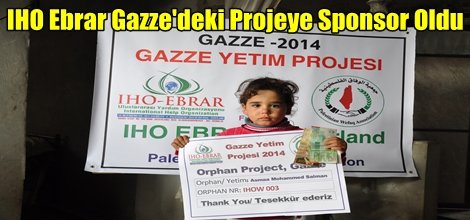 IHO Ebrar Gazze'deki Projeye Sponsor Oldu