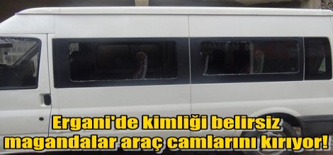 Ergani'de kimliği belirsiz  magandalar araç camlarını kırıyor!