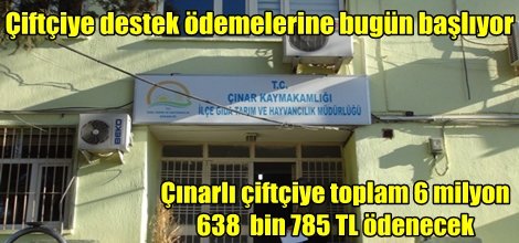 Tarım Bakanlığı çiftçiye destek ödemelerine bugün başlıyor