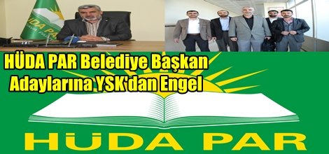 HÜDA PAR Belediye Başkan Adaylarına YSK'dan Engel