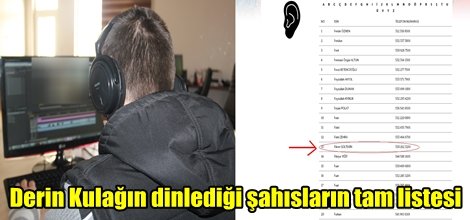 Derin Kulağın dinlediği şahısların tam listesi