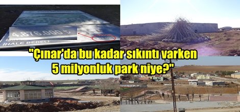 "Çınar'da bu kadar sıkıntı varken 5 milyonluk park niye?"