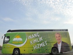HÜDA PAR seçim otobüsü Ağrı yolunda
