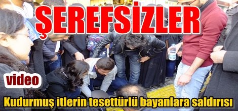Kudurmuş itlerin tesettürlü bayanlara saldırısı