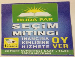 HÜDA PAR'ın 22 Mart mitingi için hazırlıklar tamam