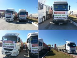 Erzincan'dan Suriye'ye 15 TIR yardım