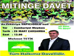 HÜDA PAR'dan Siirt mitingine davet